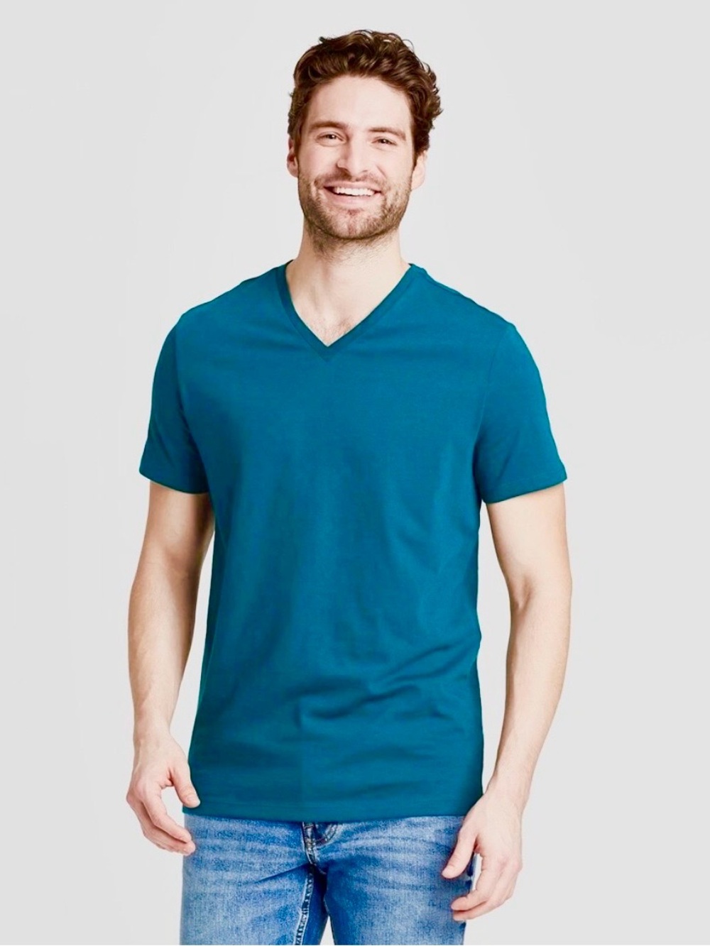 Goodfellow & Co Teal V-Neck Short Sleeve Tee size S
